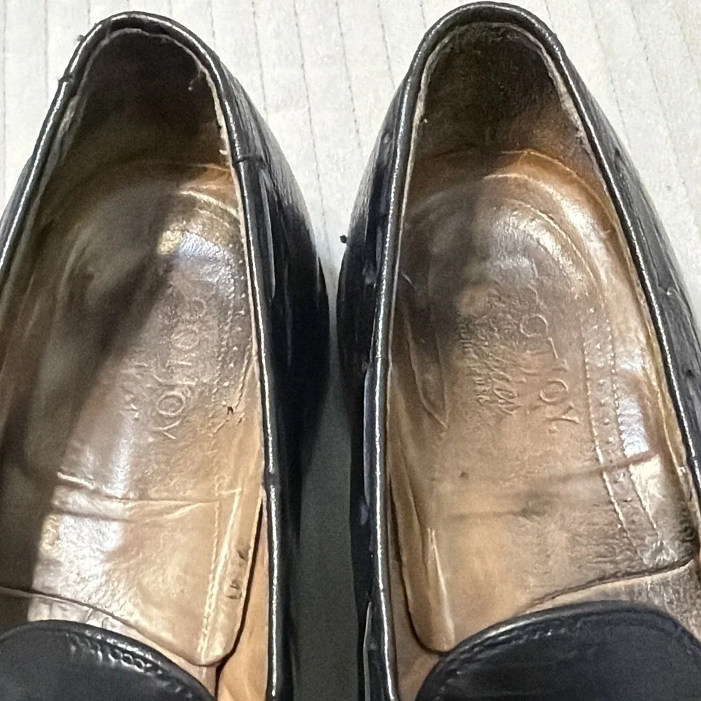 Mens FootJoy Lizard Skin Loafers Slip On Dress Shoes Mens Size 9.5D Black